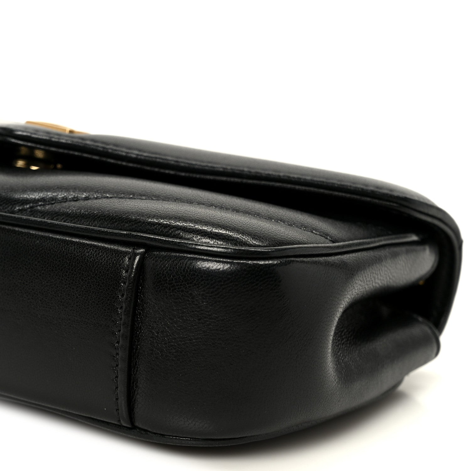 Lambskin Chevron Quilted Mini Loulou Black