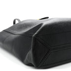 New Sakai Calfskin Lux Medium Dahlia Tote  Black