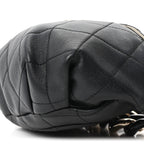 Lambskin Quilted Resin Bi-Color Waist Bag Fanny Pack Black