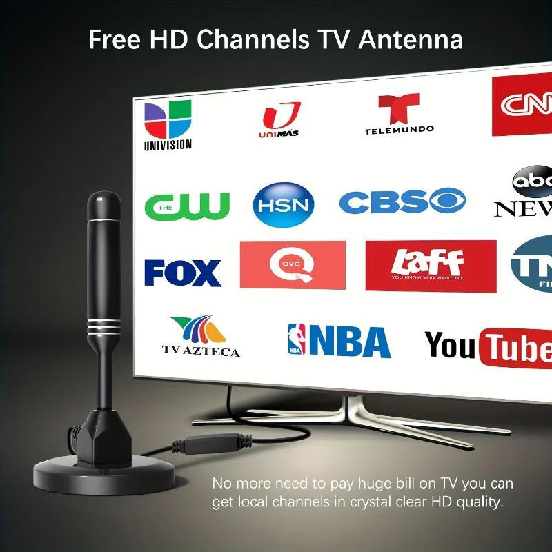 5600 Miles Long Range Digital TV Antenna-Amplified HD Digital TV Reception for Smart & Traditional Tvs - Ultra-Compact, Magnetic Base, Supports 4K, 1080P & Fire TV -Gen 2