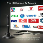 5600 Miles Long Range Digital TV Antenna-Amplified HD Digital TV Reception for Smart & Traditional Tvs - Ultra-Compact, Magnetic Base, Supports 4K, 1080P & Fire TV -Gen 2