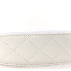 Mesh Shiny Lambskin Chain Hobo White