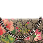 GG Supreme Monogram Blooms Mini Dionysus Chain Wallet Beige Multicolor Dry Rose