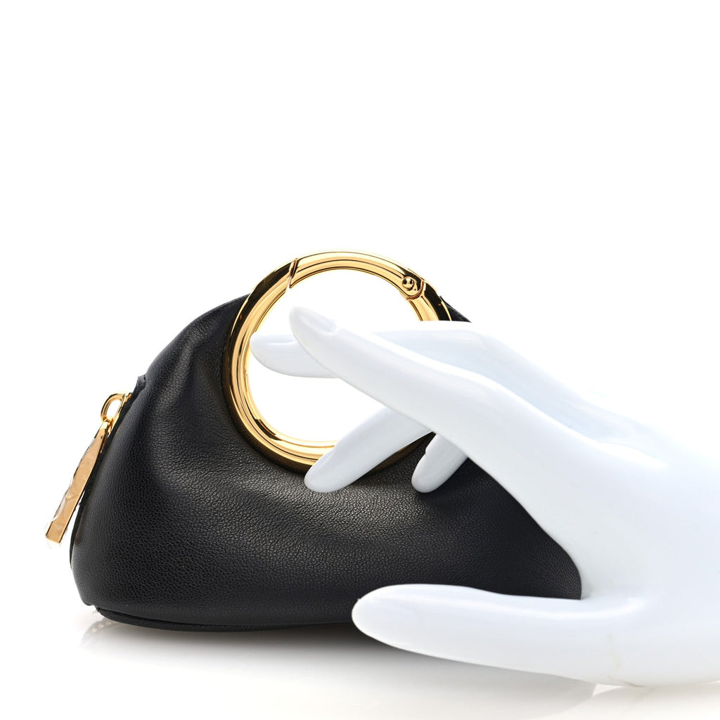 Lambskin Le Porte Calino Ring Top Handle Bag Black