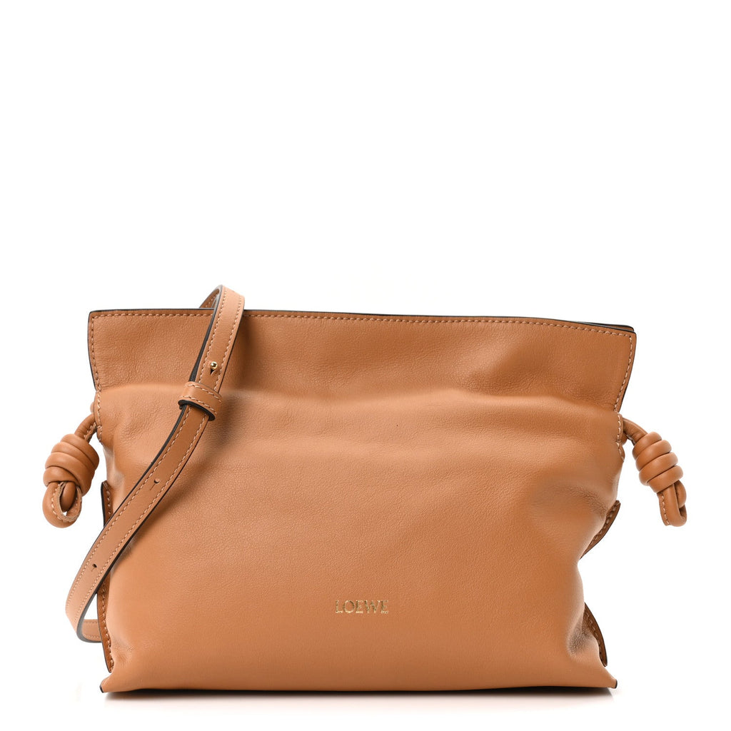 Calfskin Mini Flamenco Knot Clutch Warm Desert