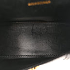 Shiny Box Calfskin Hourglass Top Handle Bag XS Black