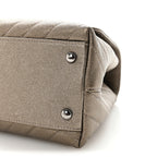 Metallic Caviar Chevron Quilted Small Coco Handle Flap Light Gold