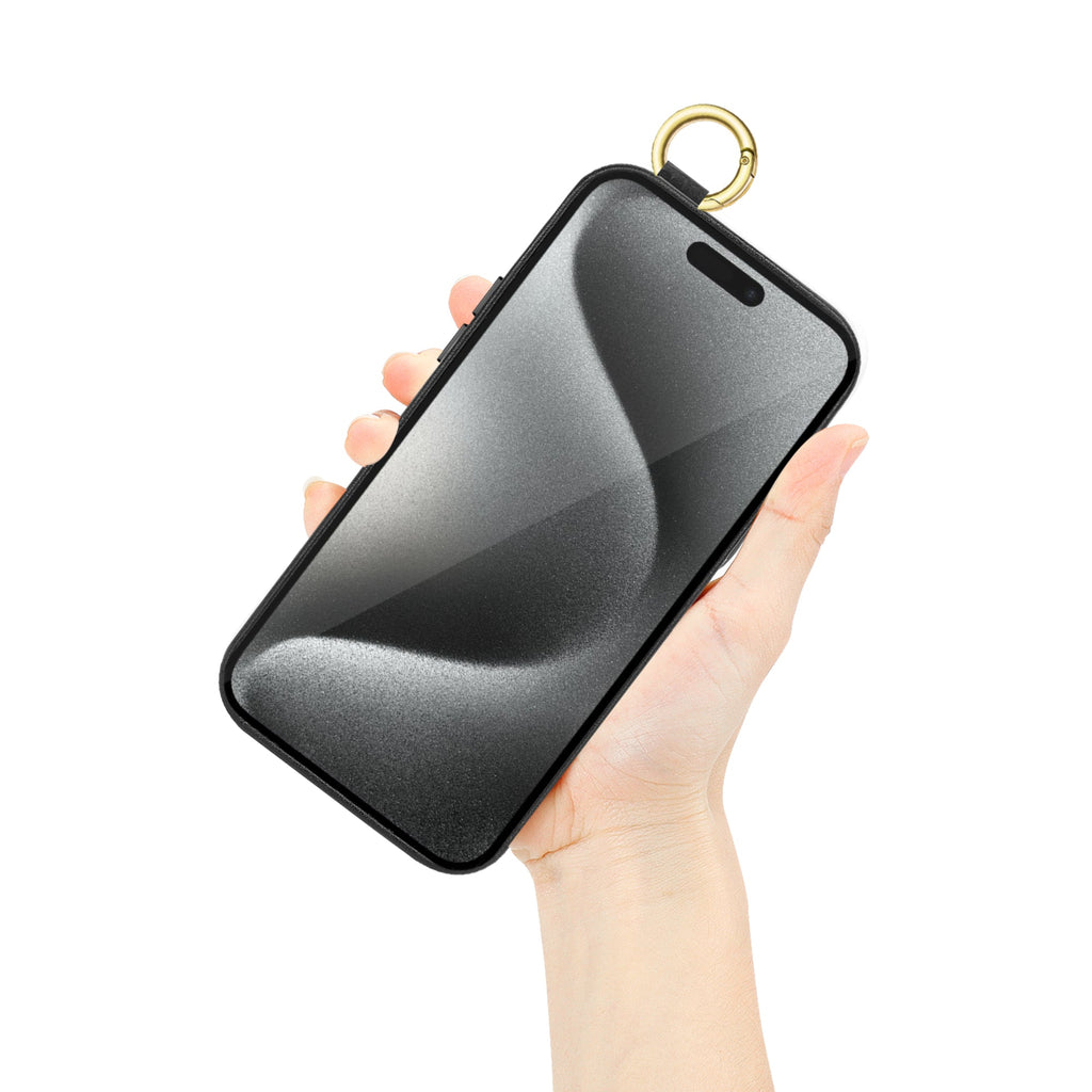 SAHARA - Indy Series Leather Wallet FingerGrip Case - iPhone 15 Pro Max