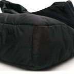 Nylon Medium Monaco Chain Shoulder Bag Black