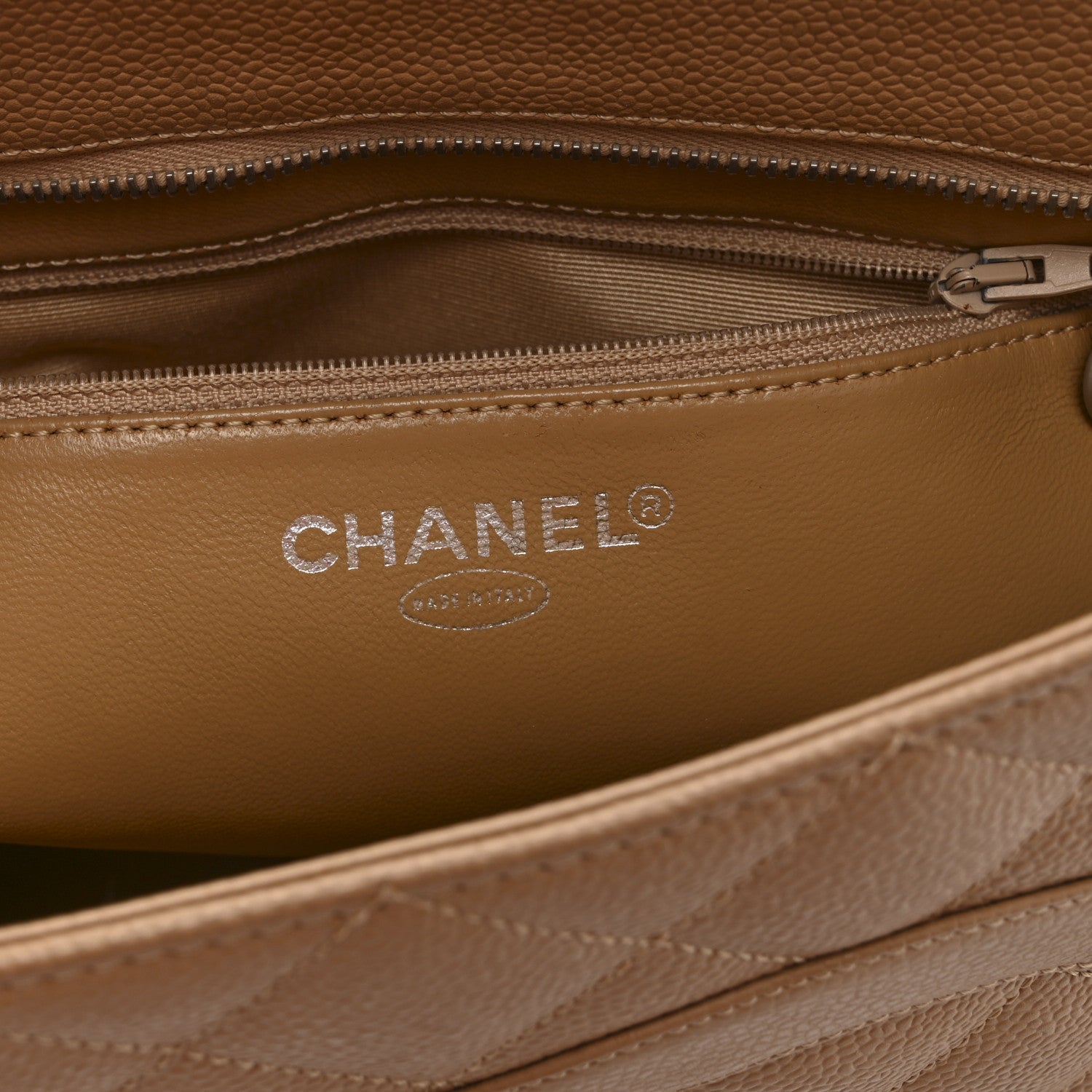 Caviar Quilted Medallion Tote Beige