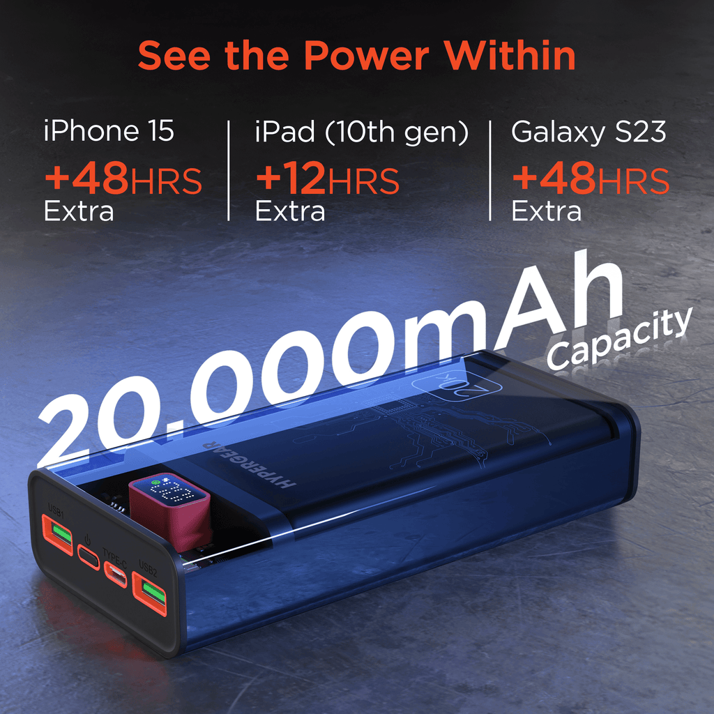 ClearCharge XL 20000mAh Transparent PD Power Bank