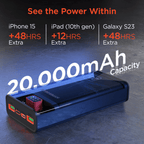 ClearCharge XL 20000mAh Transparent PD Power Bank
