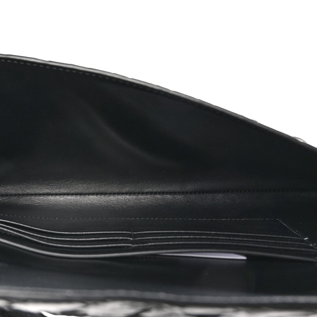 Nappa Intrecciato Long Andiamo Top Handle Clutch Black