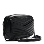 Calfskin Matelasse Monochrome Monogram Mini Lou Camera Bag Black