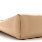 Shiny Crumpled Calfskin Quilted 31 Shopping Bag Dark Beige