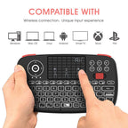 Mini Wireless Bluetooth Dual Mode Keyboard with Touchpad, Blacklit Portable Wireless Keyboard with 2.4G USB Dongle for Smartphone,PC