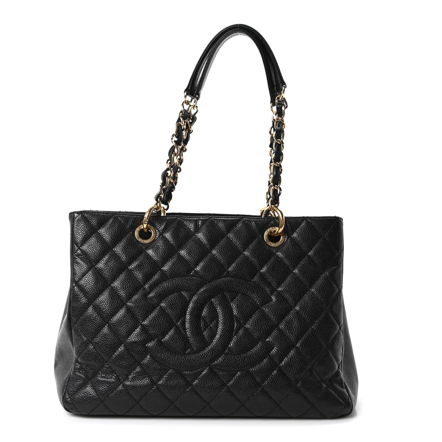 Caviar Quilted Grand Shopping Tote GST Black