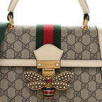GG Supreme Monogram Small Queen Margaret Top Handle Bag White