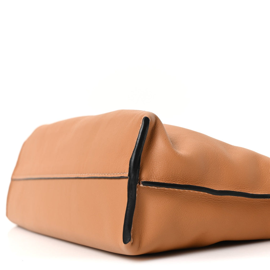 Calfskin Mini Flamenco Knot Clutch Warm Desert