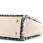Tweed Calfskin Tweedy Shopping Tote Beige