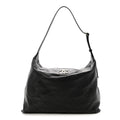 Shiny Lambskin Quilted Maxi Hobo Black