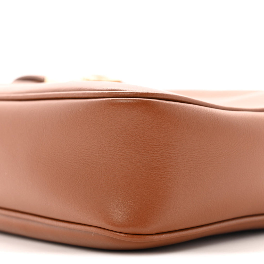 Calfskin Gancio Small Archive Camera Case Natural Brown