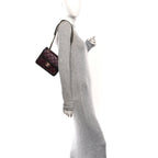 Lambskin Braided Calfskin Mini Flap Bag Dark Burgundy Black