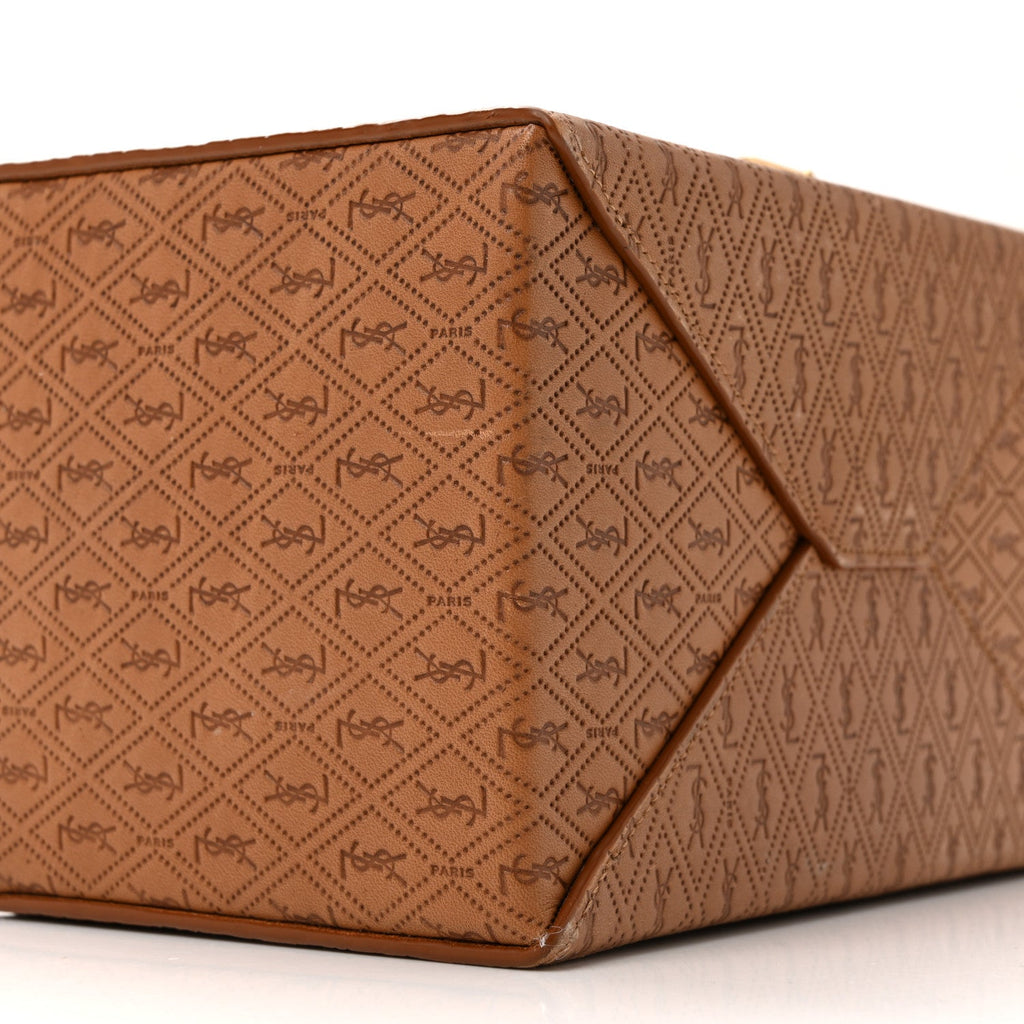 Calfskin Monogram Take Away Box Dusty Vintage Brown Gold