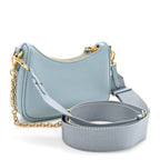 Saffiano Lux Re-Edition 2005 Mini Shoulder Bag Celeste