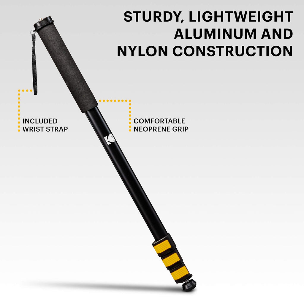 Kodak PhotoGear 72” Portable Camera Monopod, 21”-72” Aluminum Monopod with Wrist Strap & Case