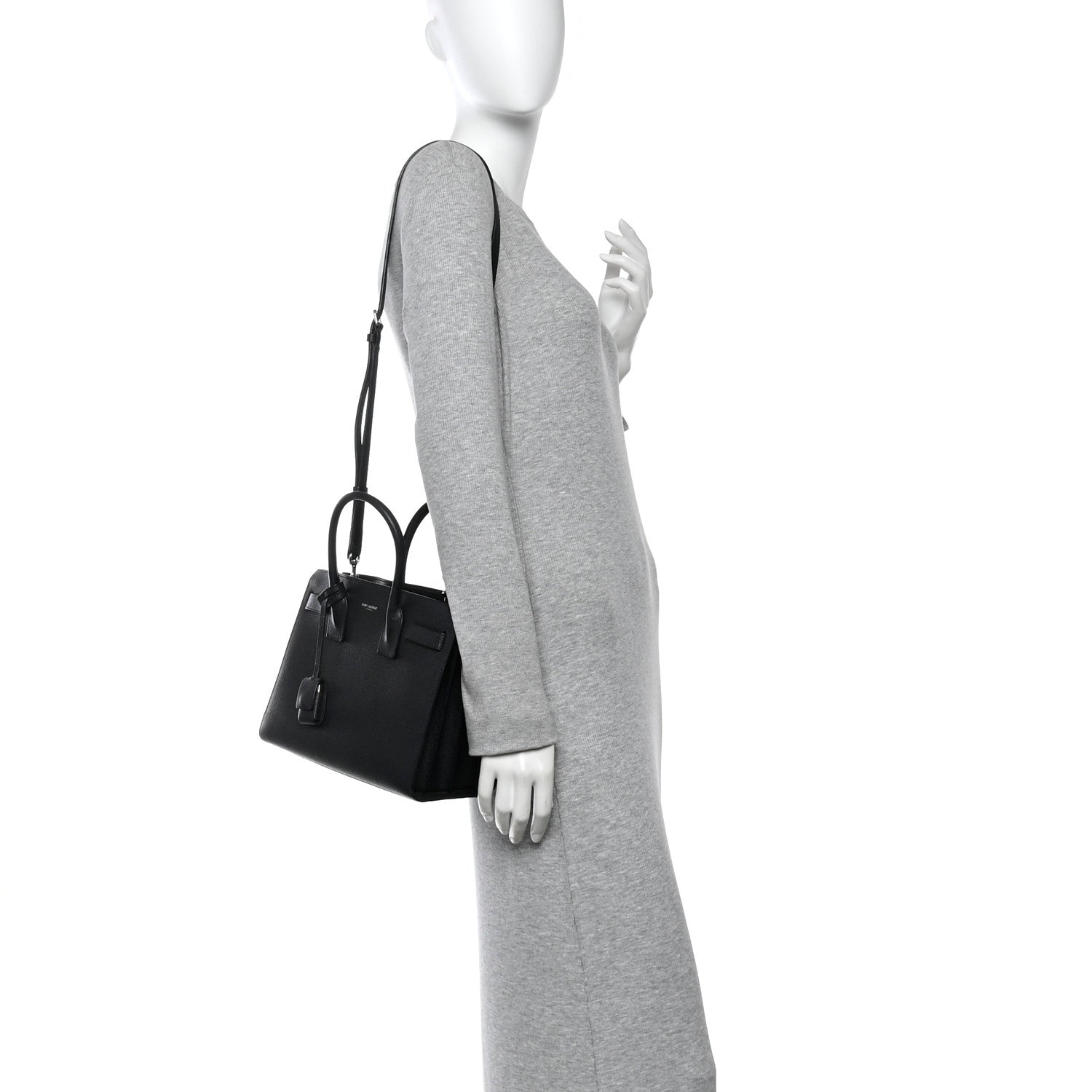 Grained Calfskin Baby Sac De Jour Black