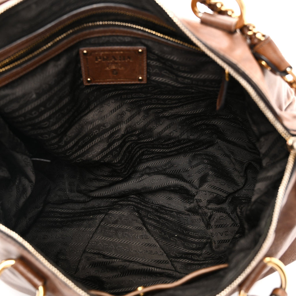 Soft Calf Shopping Tote Brown