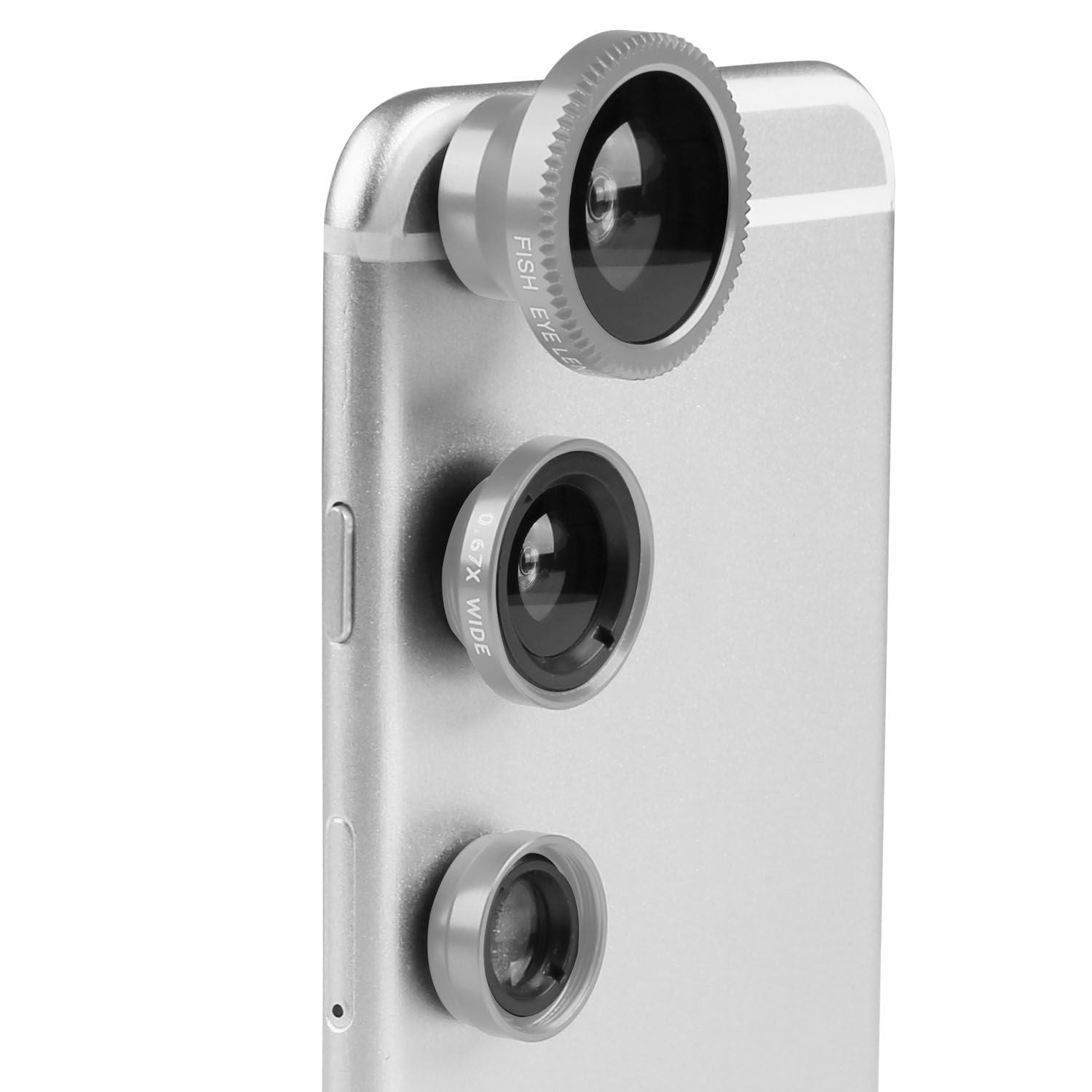 Phone Camera Lens Kit Magnetic 180°Fisheye Lens 0.67xWide Angle 10X Macro Lens for iPhone X /8/7/6s Samsung Galaxy S10/S9
