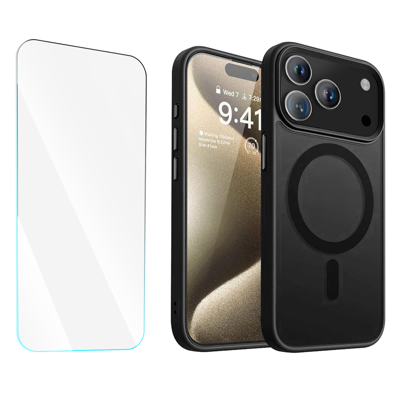 Entronix Bundle Compatible with iPhone 17 Pro - [Magnetic] Translucent Matte Case & 1 Clear Screen Protector