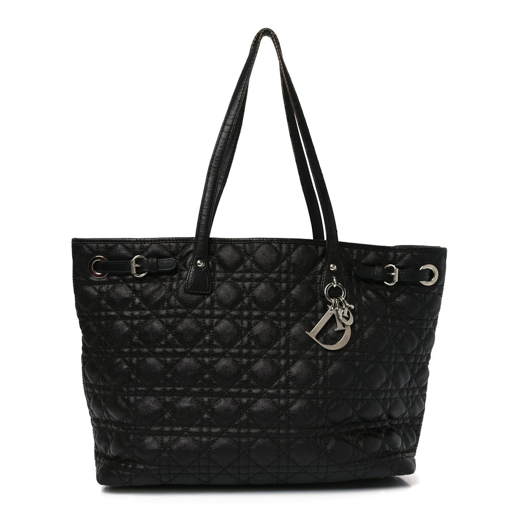 Coated Canvas Cannage Small Panarea Tote Black