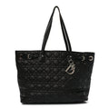 Coated Canvas Cannage Small Panarea Tote Black