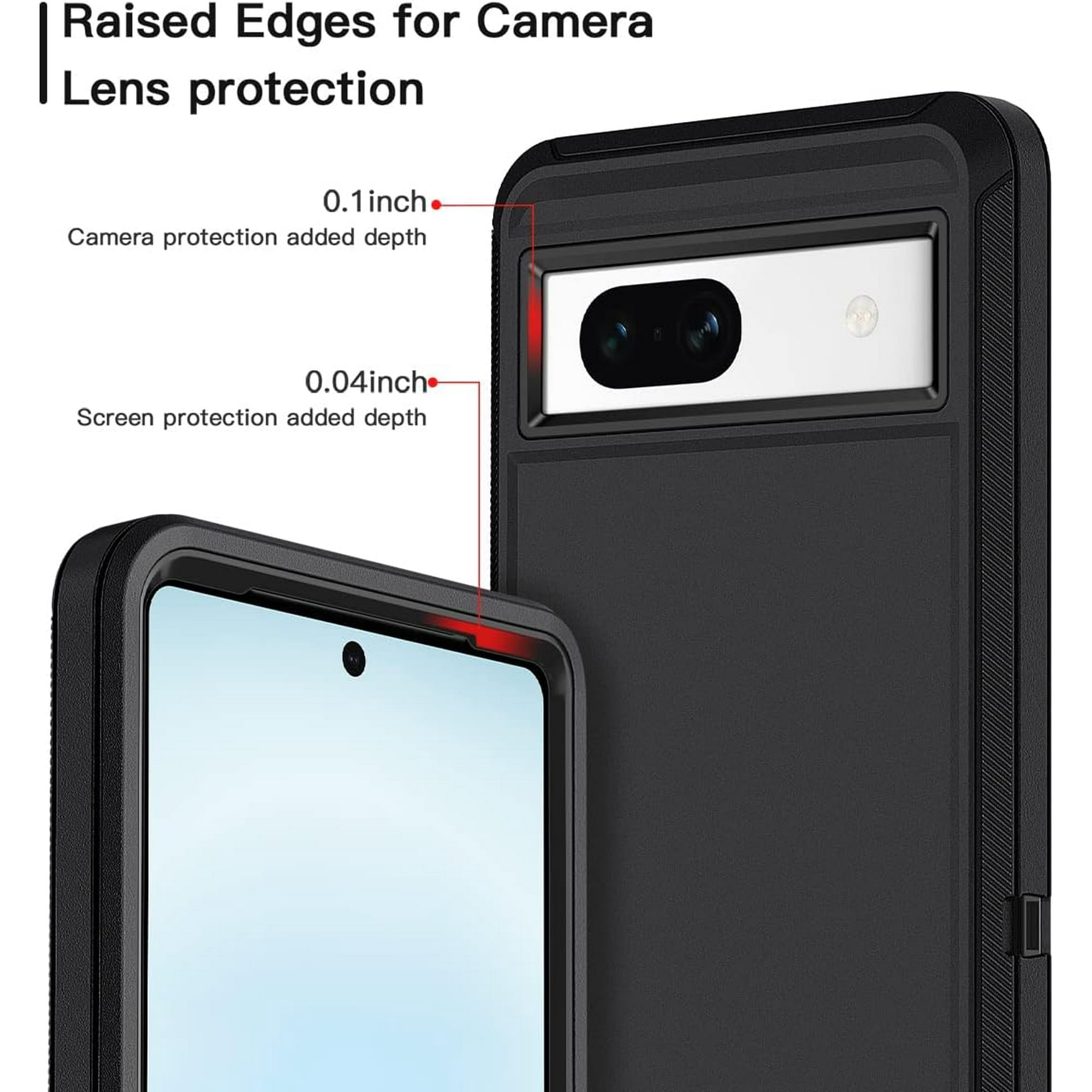 Entronix Bundle Compatible with Pixel 7a - Heavy Duty Case & 2 Clear Screen Protectors