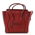 Drummed Calfskin Micro Luggage Merlot