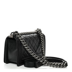Caviar Quilted Small Boy Flap Black