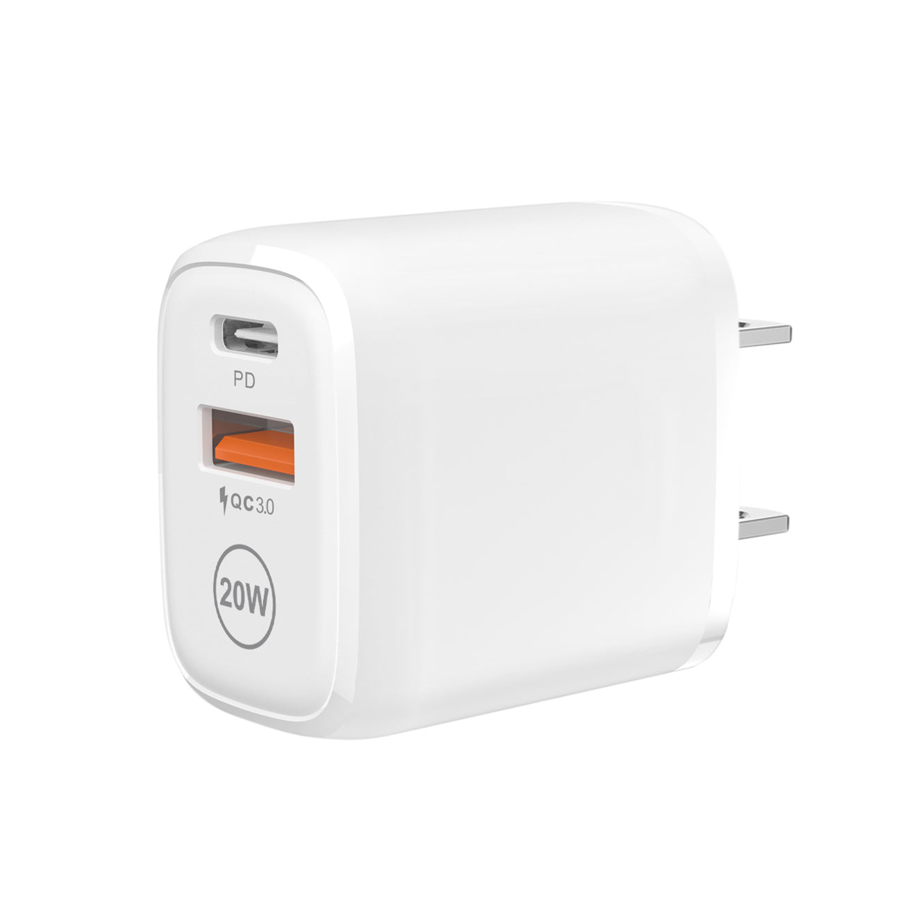 20W Pd Dual Ports Travel Wall Charger Adapter Fast Charging With 4Ft Usb-C To 8-Pin Cable