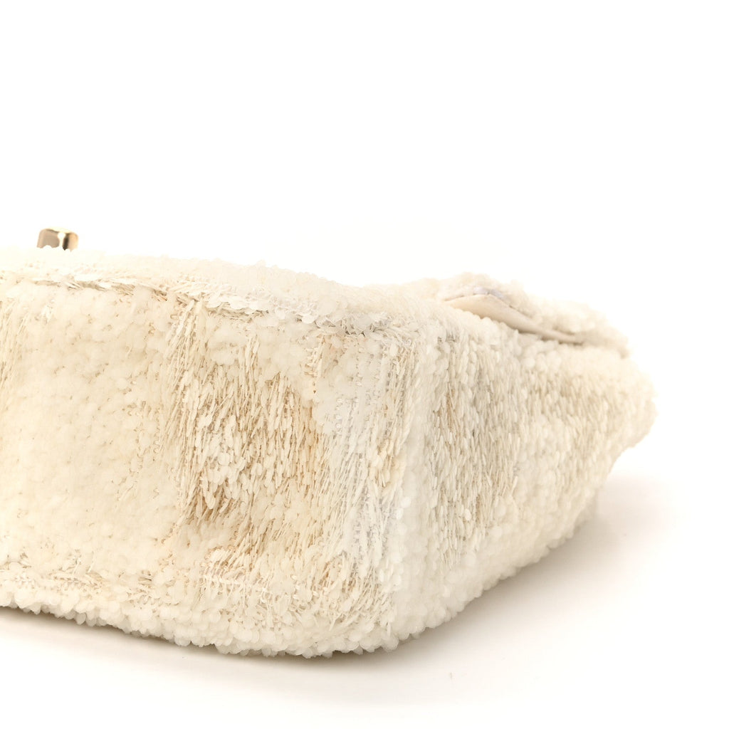 Sequin Small Single Flap White