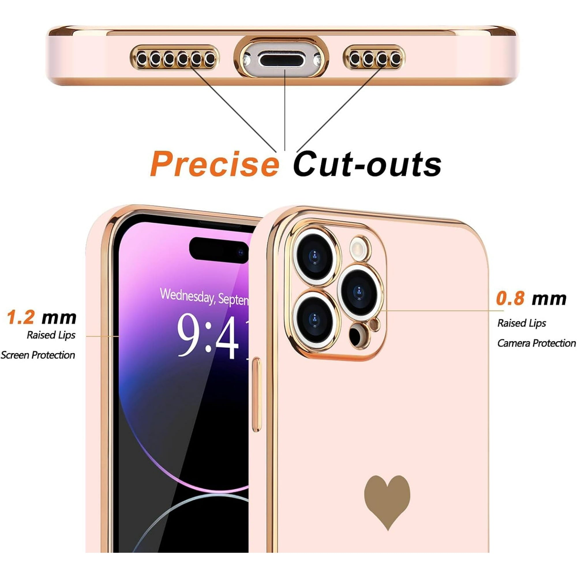 Entronix Case Compatible with iPhone 15 Plus - [Flexible] Luxury Glossy Heart