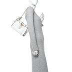 Braided Raffia Calfskin Mini Chanel 25 Handbag White Black