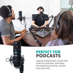 Movo PC-M6 Universal Cardioid Condenser Podcast Microphone with XLR and 3.5mm