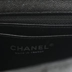 Iridescent Caviar Quilted Mini Rectangular Flap Black
