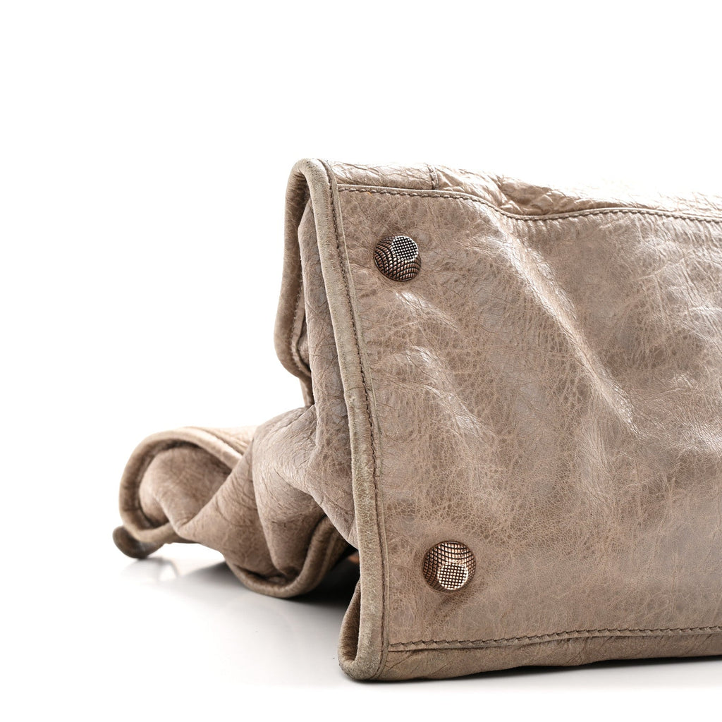 Agneau Giant 12 Rose Gold Hardware Work Gris Poivre