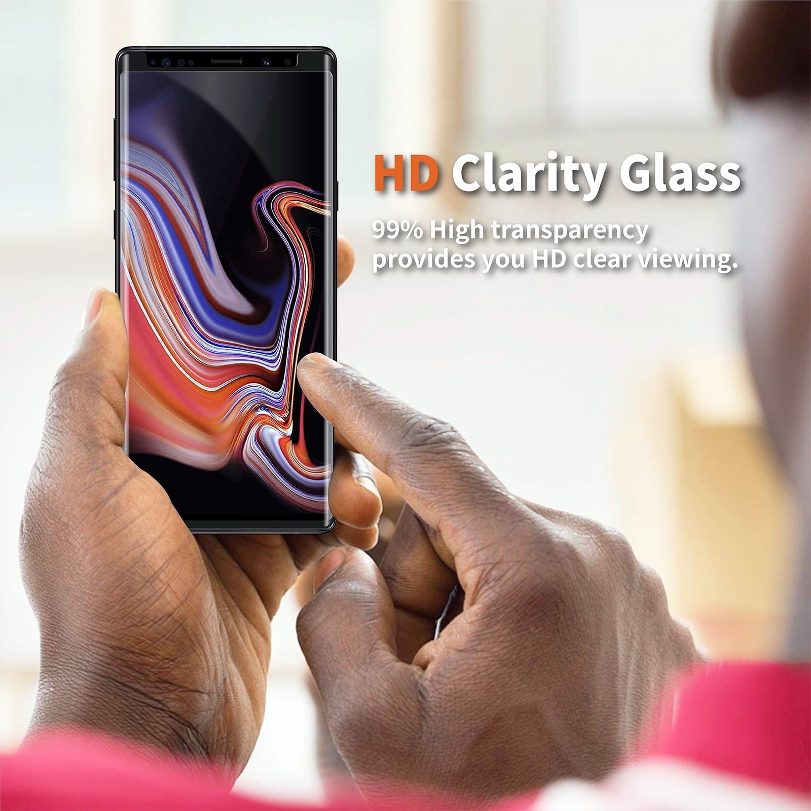 Entronix Clear Screen Protector Compatible with Galaxy Note 9/8 - 3-Piece Combo