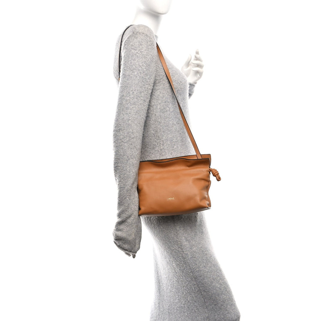 Calfskin Mini Flamenco Knot Clutch Warm Desert
