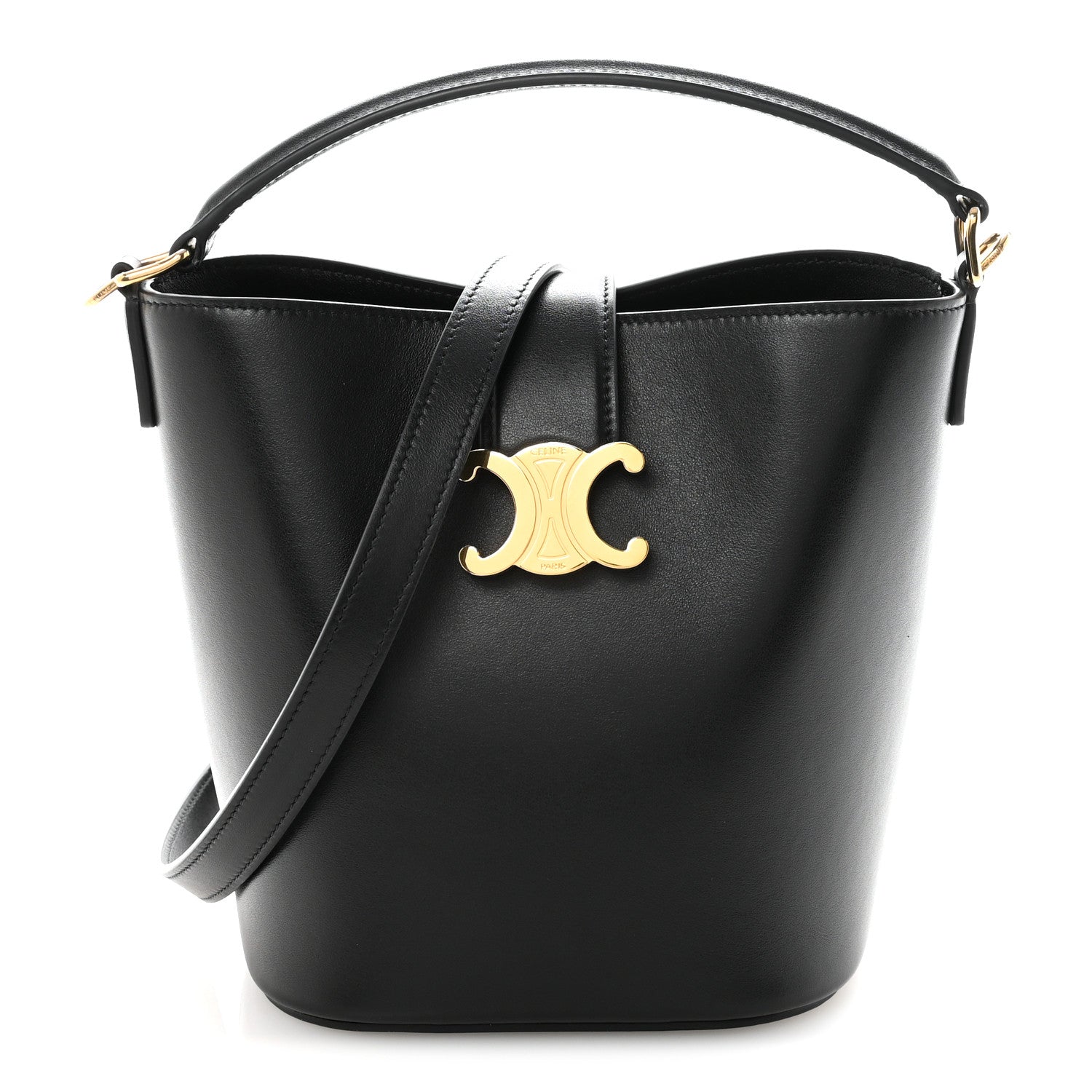 Smooth Calfskin Triomphe Small Louise Bag Black