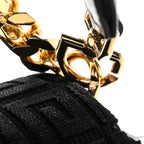 Canvas Woven Embroidered Small 4G Bag With Chain Black